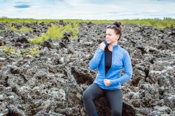 Husky Alou L blue dámská mikina z merino vlny