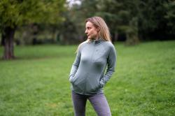 Husky Alou L bright green dámska mikina z merino vlny