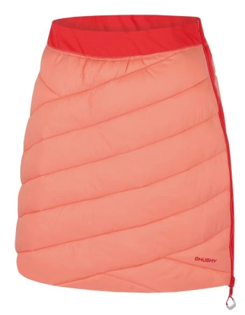 Husky Freez L light orange/red dámská oboustranná zimní sukně