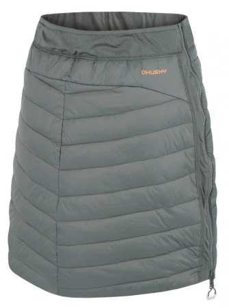 Husky Freez L mustard/dk. grey green dámská oboustranná zimní sukně