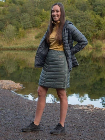 Husky Freez L mustard/dk. grey green dámská oboustranná zimní sukně