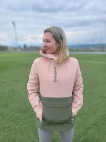 Husky Nabbi L lt. pink/khaki dámská outdoor bunda + šátek Kilpi