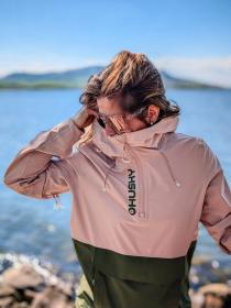 Husky Nabbi L lt. pink/khaki dámská outdoor bunda + šátek Kilpi