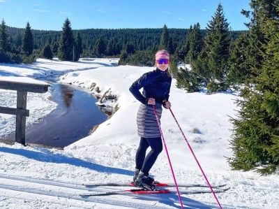 Husky Frozy L dk. magenta dámská péřová sukně