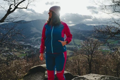Husky Suli L pink/blue dámská softshell bunda