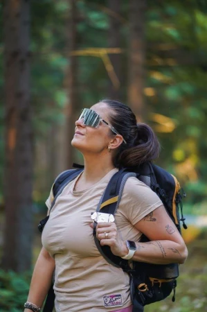 Husky Tee Base L beige dámské bavlněné triko