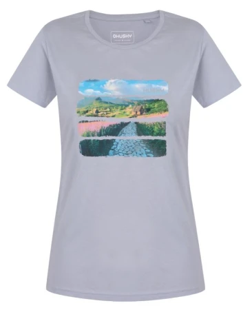 Husky Tee Flo L light blue dámské bavlněné triko