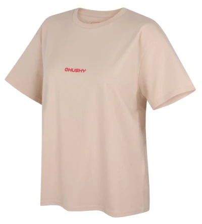Husky Tee Stamp L beige dámské bavlněné triko