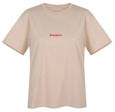 Husky Tee Stamp L beige dámské bavlněné triko