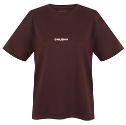 Husky Tee Stamp L brown dámské bavlněné triko