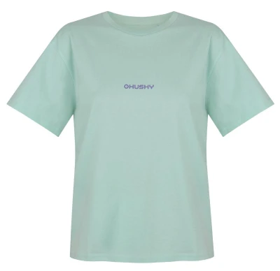 Husky Tee Stamp L light mint dámské bavlněné triko