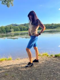 Husky Dalu L light blue dámské běžecké kraťasy