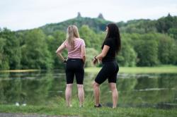 Husky Dalu L light blue dámské běžecké kraťasy