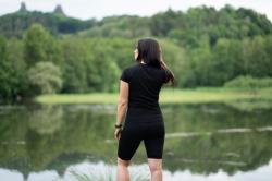 Husky Dalu L light blue dámské běžecké kraťasy