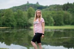 Husky Dalu L light blue dámské běžecké kraťasy