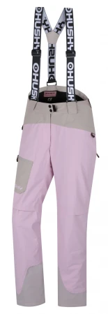 Husky Glad L pink/beige dámské lyžařské kalhoty