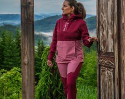Husky Keiry L bordo/pink dámske outdoor nohavice