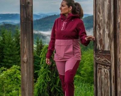 Husky Keiry L bordo/pink dámské outdoor kalhoty