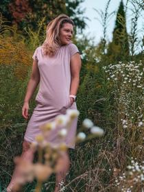 Husky Dot L faded pink dámské šaty