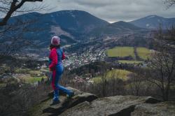 Husky Kala L pink/blue dámské softshellové kalhoty