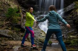 Husky Kala L pink/blue dámské softshellové kalhoty