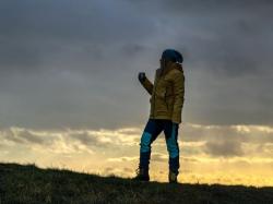 Husky Kala L purple/grey dámské softshellové kalhoty