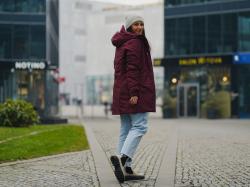 Husky Naveli L dark bordo dámský hardshellový plněný kabát
