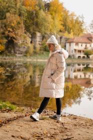 Husky Nerine L beige dámský hardshellový plněný kabát