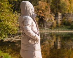 Husky Nerine L beige dámský hardshellový plněný kabát