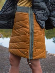 Husky Freez L mustard/dk. grey green dámská oboustranná zimní sukně POUZE L (VÝPRODEJ)