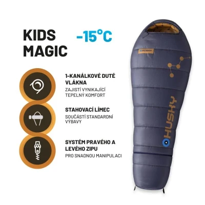 Husky Kids Magic blue/mustard syntetický třísezónní dětský spacák (VÝPRODEJ)