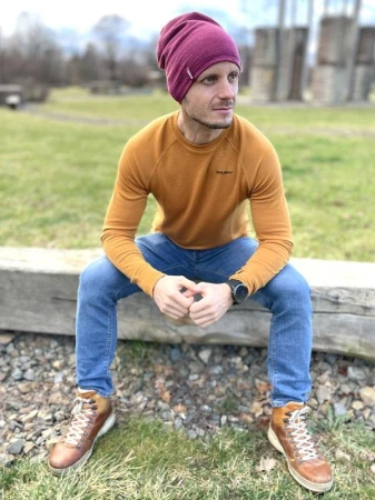 Husky Merhat faded bordo merino čepice