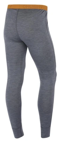 Husky Merea M dark grey/mustard merino termoprádlo kalhoty