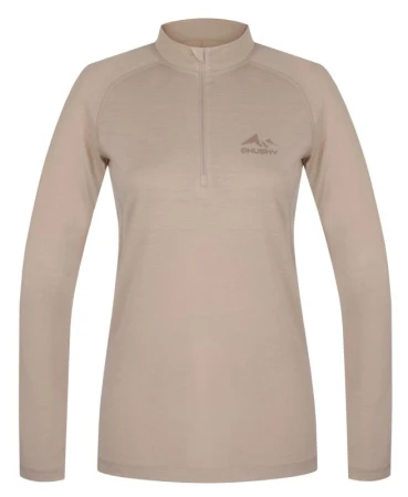 Husky Merow Zip L beige dámske merino tričko