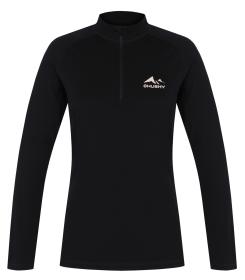 Husky Merow Zip L black dámske merino tričko