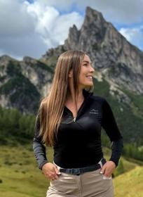 Husky Merow Zip L black dámske merino tričko