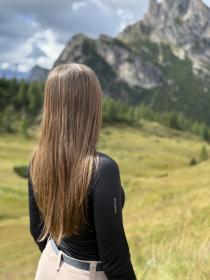 Husky Merow Zip L black dámske merino tričko