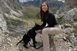 Husky Merow Zip L black dámske merino tričko