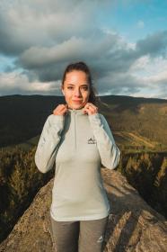 Husky Merow Zip L faded mint merino termoprádlo triko