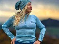 Husky Merow Zip L faded mint merino termoprádlo triko