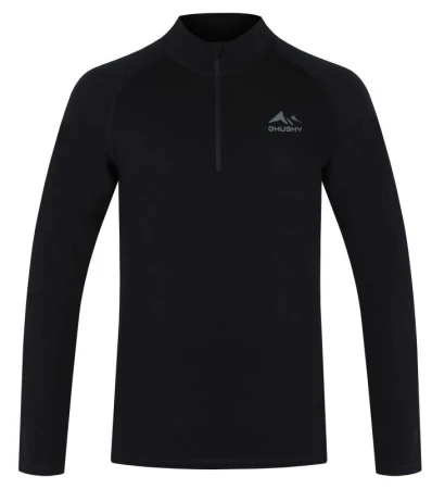 Husky Merow zip M black pánské merino triko