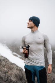 Husky Merow zip M light grey merino termoprádlo triko