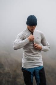 Husky Merow zip M light grey merino termoprádlo triko