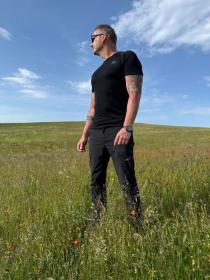 Husky Mersa M black pánské merino triko