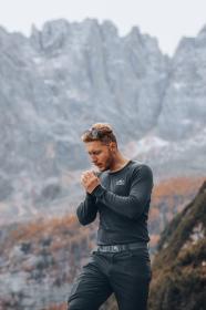 Husky Mertee M black pánské merino triko