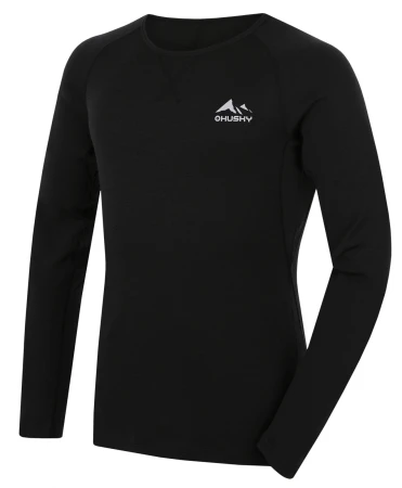 Husky Mertee M black pánské merino triko
