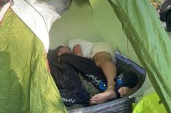 Husky Fury 5 dark blue nafukovací karimatka