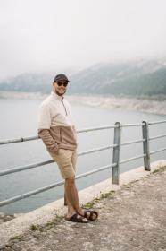 Husky Addy M beige pánská fleecová mikina