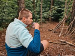 Husky Addy M beige pánská fleecová mikina