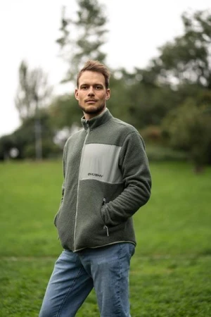 Husky Addy Zip M faded green pánská fleecová mikina
